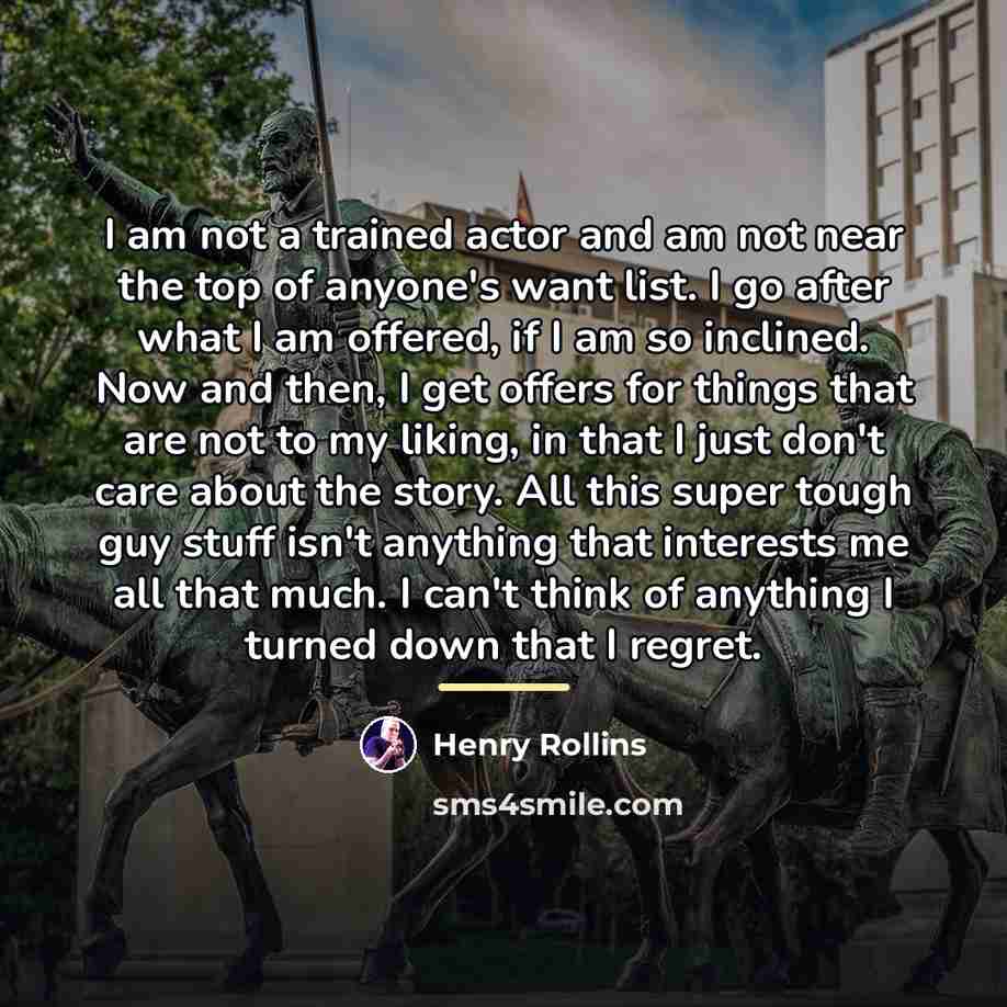 “I am not a trained actor and am not near…” quote by Henry Rollins