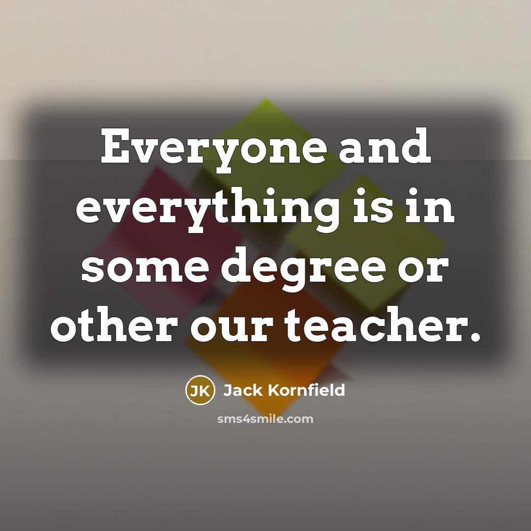 “Everyone and everything is in some degree or other our…” quote by Jack Kornfield