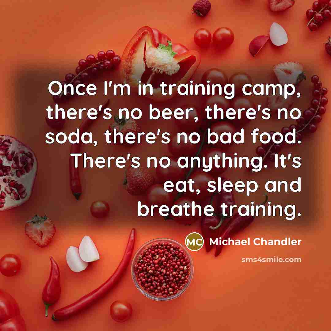 “Once I'm in training camp, there's no beer, there's no…” quote by Michael Chandler
