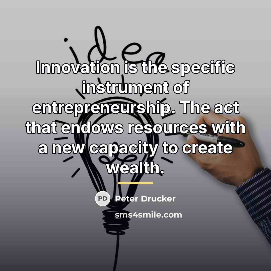 “Innovation is the specific instrument of entrepreneurship. The act that…” quote by Peter Drucker