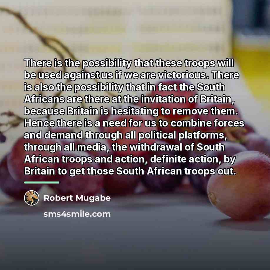 “There is the possibility that these troops will be used…” quote by Robert Mugabe