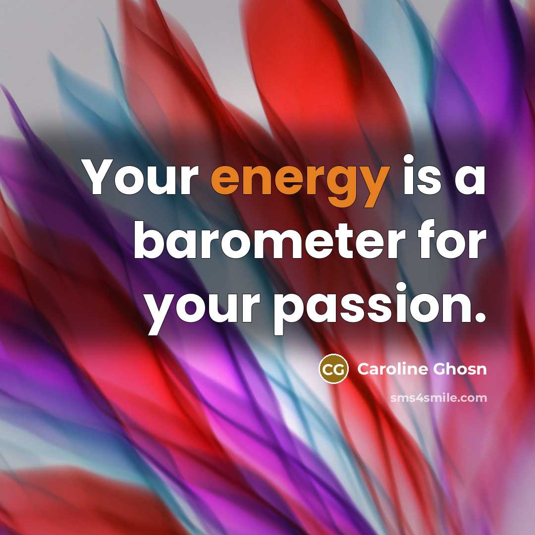 “Your energy is a barometer for your passion.…” quote by Caroline Ghosn