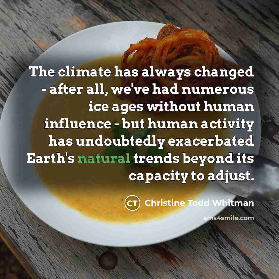 “The climate has always changed - after all, we've had…” quote by Christine Todd Whitman