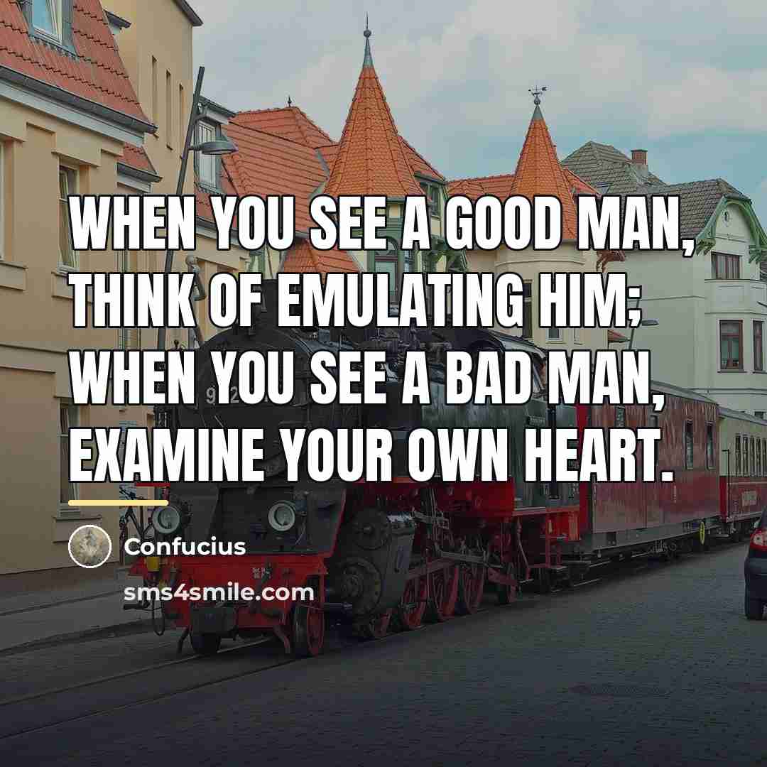 “When you see a good man, think of emulating him;…” quote by Confucius