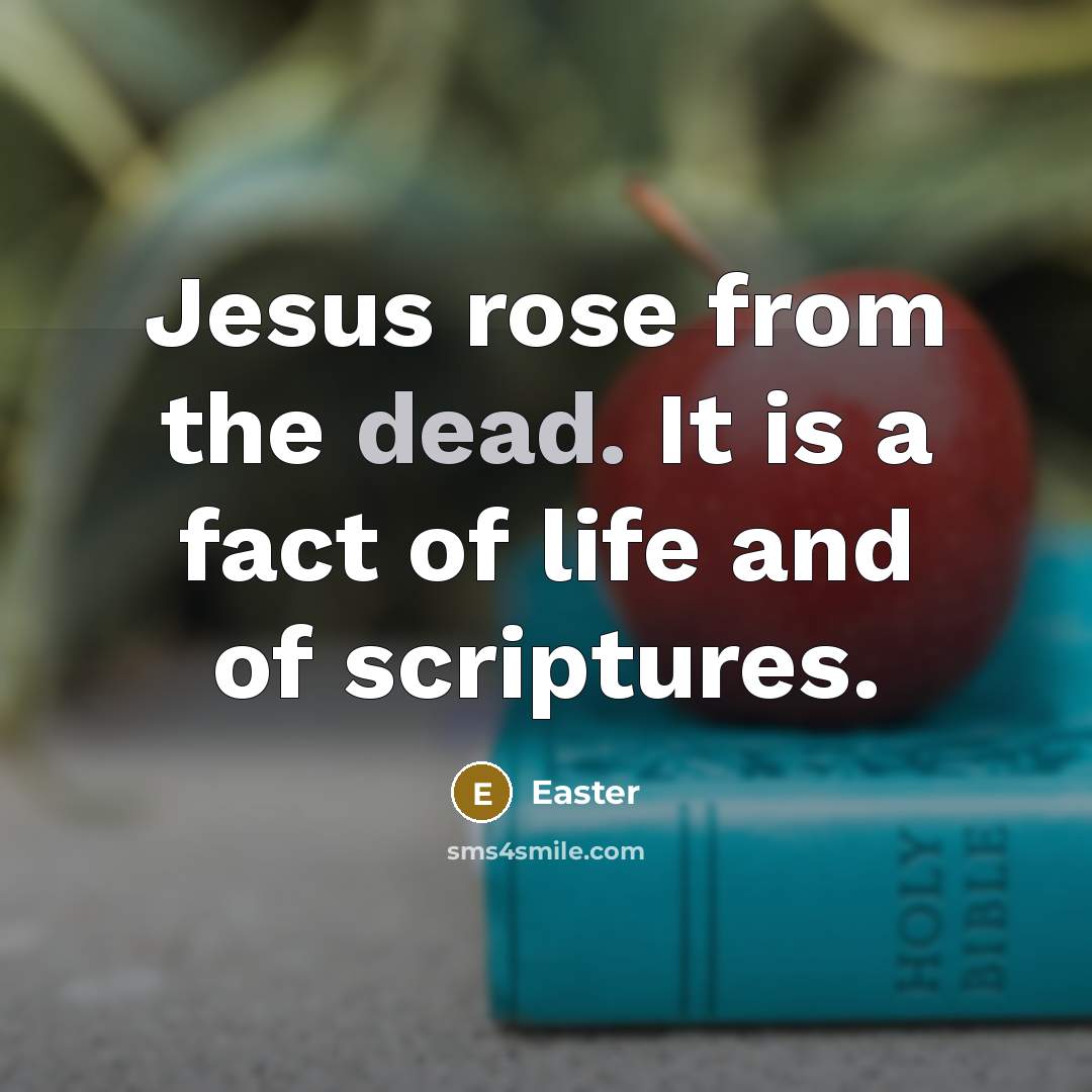 “Jesus rose from the dead. It is a fact of life and of scriptures.” quote by Easter