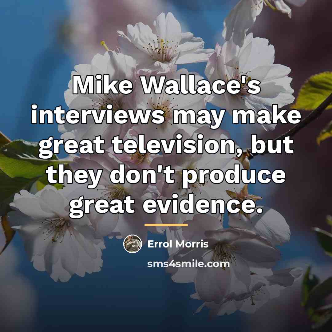 “Mike Wallace's interviews may make great television, but they don't…” quote by Errol Morris