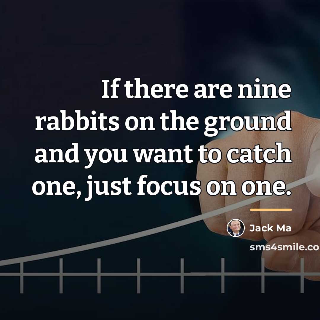 “If there are nine rabbits on the ground and you…” quote by Jack Ma