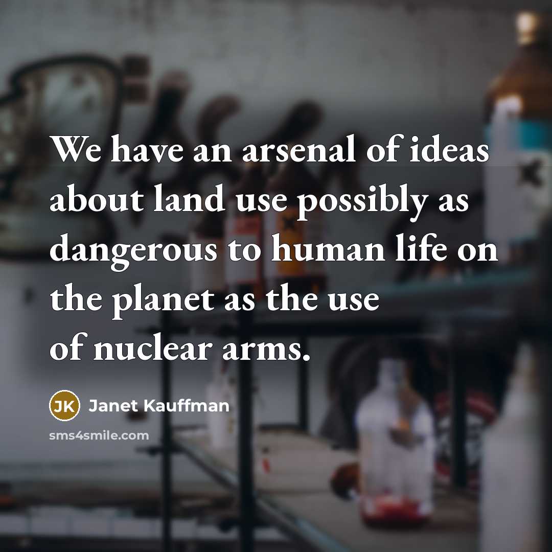 “We have an arsenal of ideas about land use possibly…” quote by Janet Kauffman