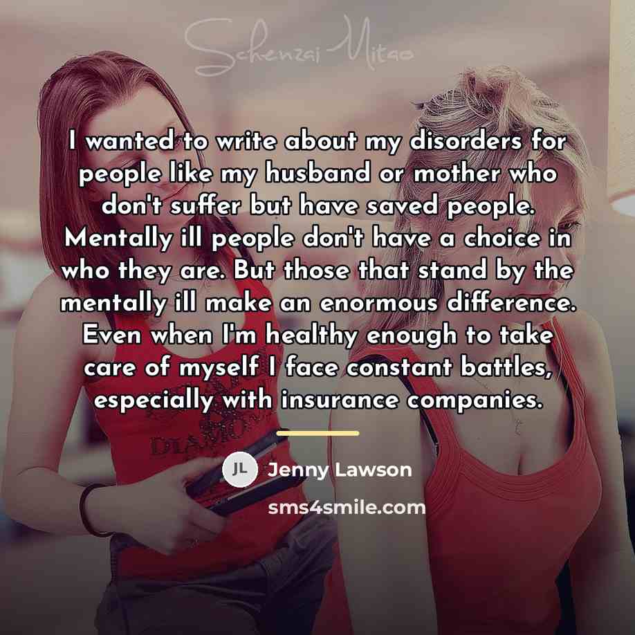 “I wanted to write about my disorders for people like…” quote by Jenny Lawson