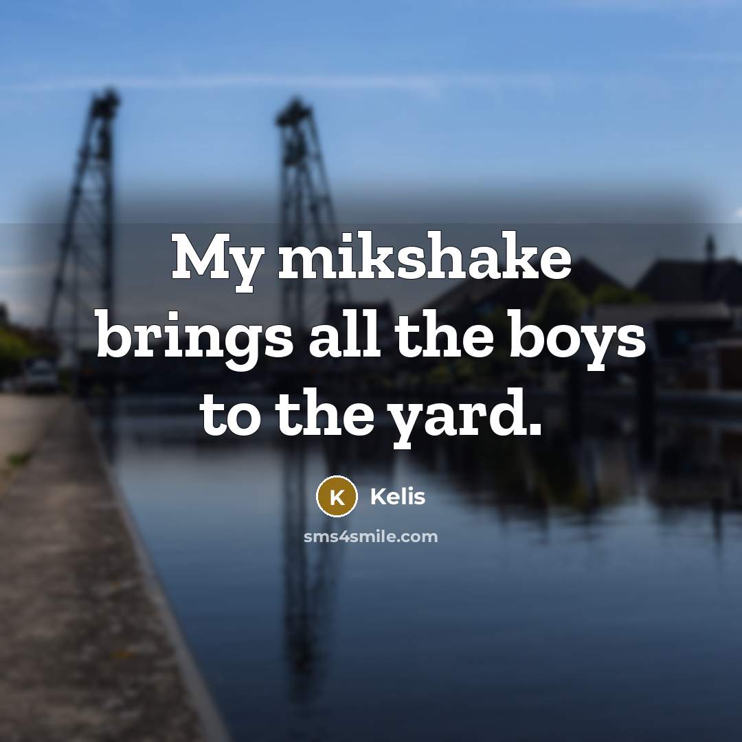 “My mikshake brings all the boys to the yard.…” quote by Kelis