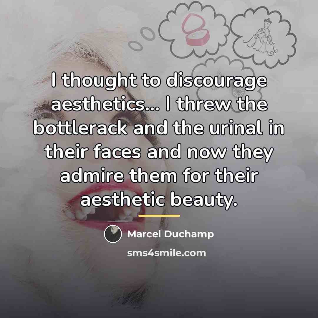 “I thought to discourage aesthetics... I threw the bottlerack and…” quote by Marcel Duchamp