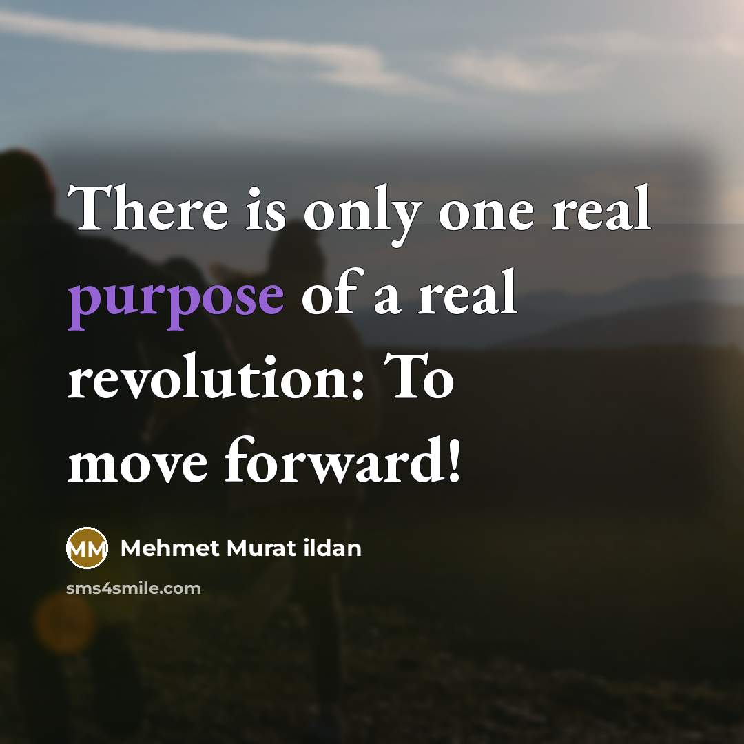 “There is only one real purpose of a real revolution:…” quote by Mehmet Murat Ildan