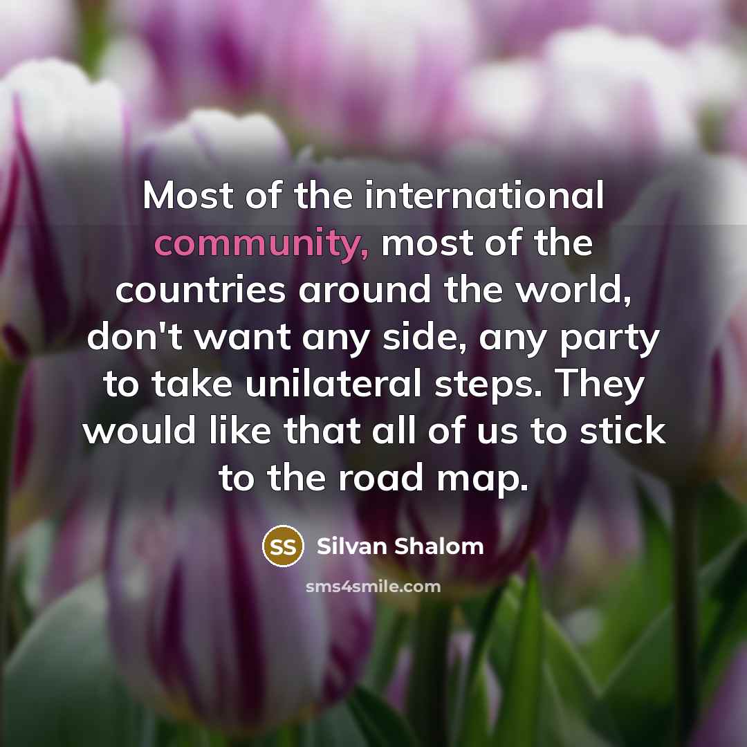 “Most of the international community, most of the countries around…” quote by Silvan Shalom