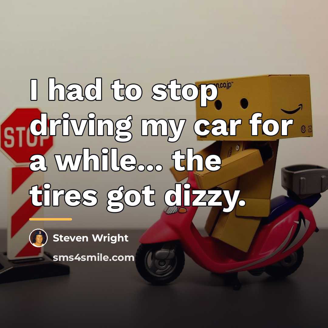 “I had to stop driving my car for a while...…” quote by Steven Wright
