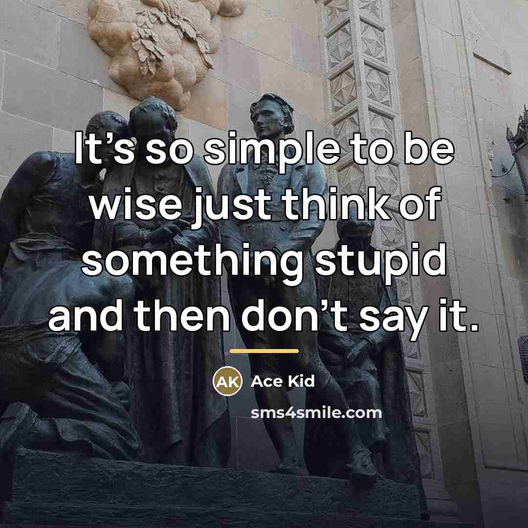 “It's so simple to be wise just think of something…” quote by Ace Kid