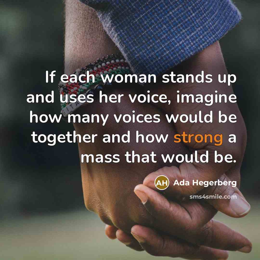 “If each woman stands up and uses her voice, imagine…” quote by Ada Hegerberg