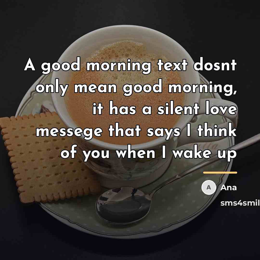 “A good morning text dosnt only mean good morning, it…” quote by Ana