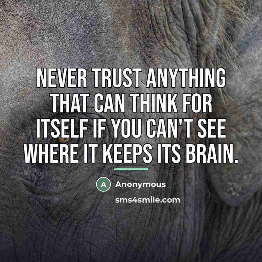 “Never trust anything that can think for itself if you…” quote by Anonymous