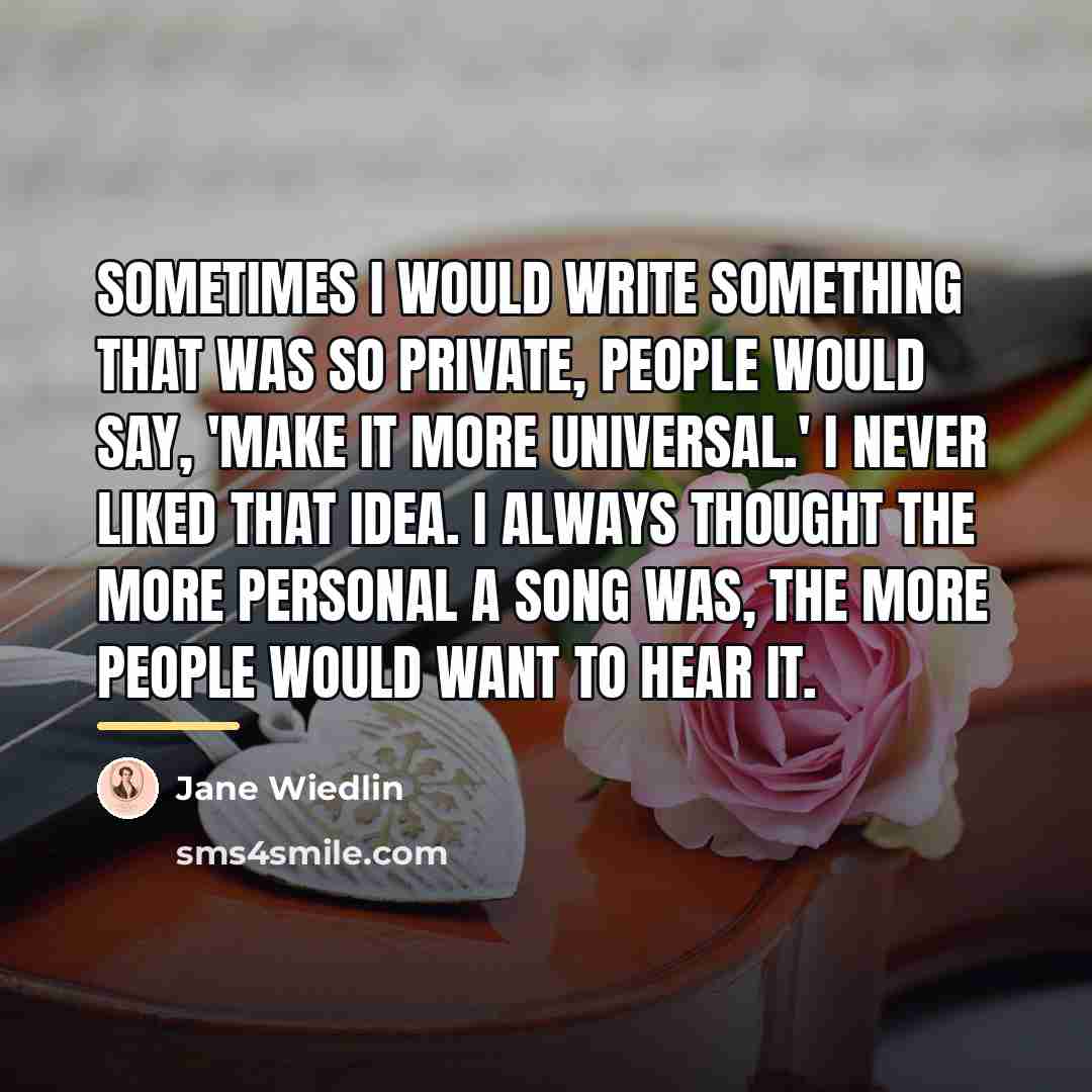 “Sometimes I would write something that was so private, people…” quote by Jane Wiedlin