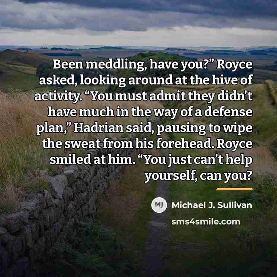 “Been meddling, have you?” Royce asked, looking around at the…” quote by Michael J. Sullivan