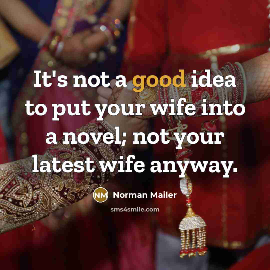 “It's not a good idea to put your wife into…” quote by Norman Mailer
