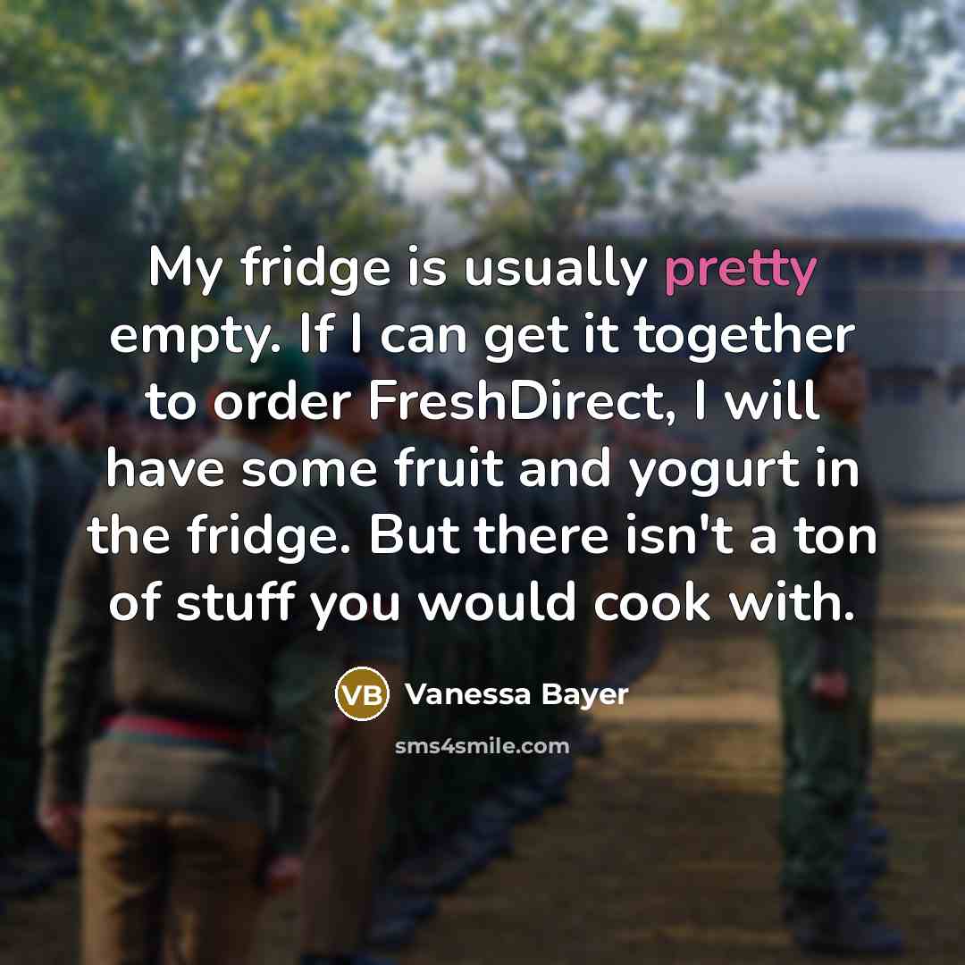 “My fridge is usually pretty empty. If I can get…” quote by Vanessa Bayer