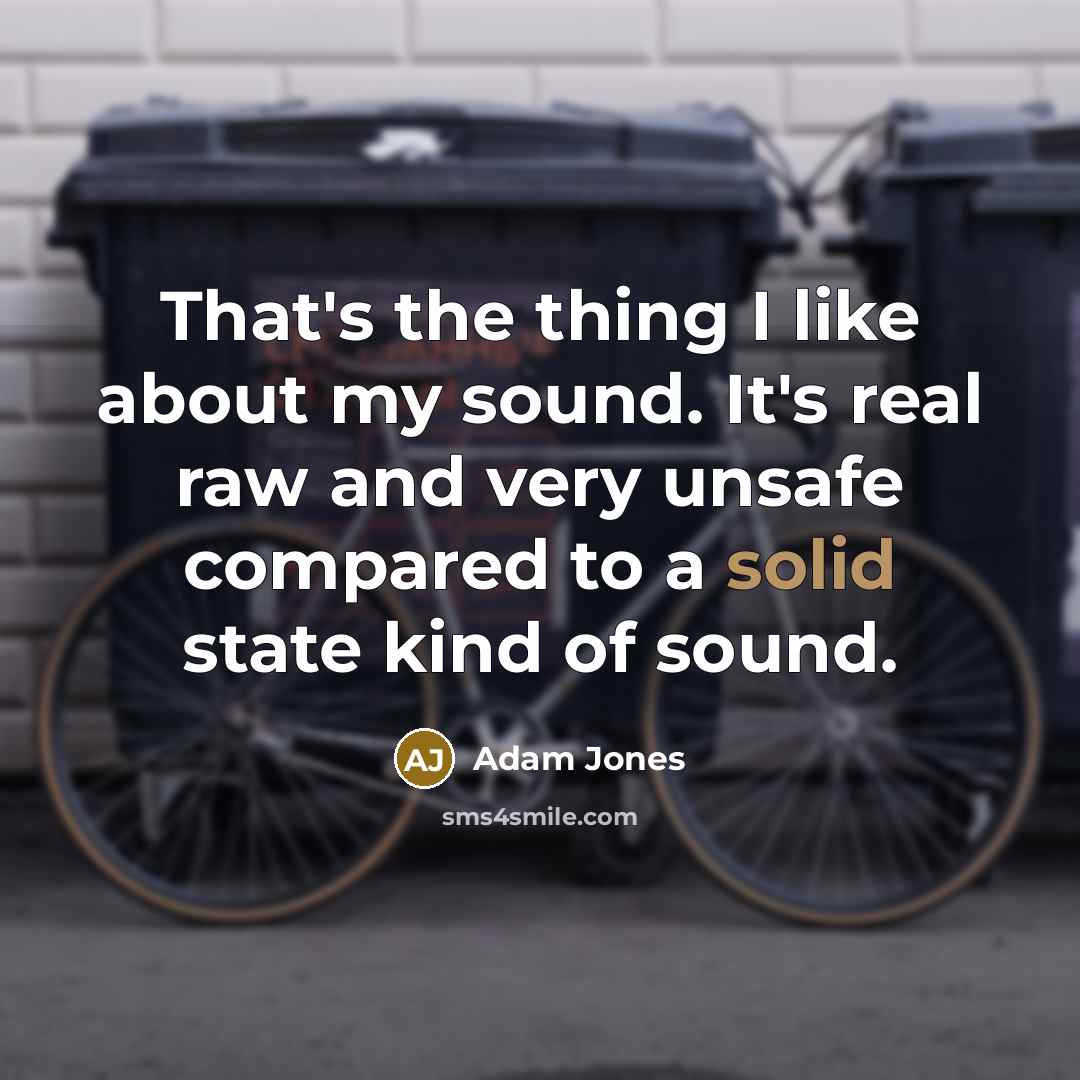 “That's the thing I like about my sound. It's real…” quote by Adam Jones
