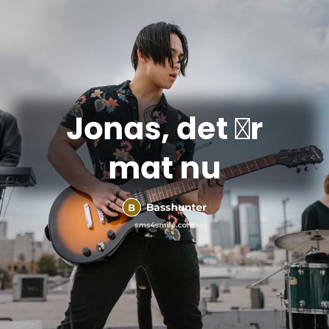 “Jonas, det �r mat nu…” quote by Basshunter