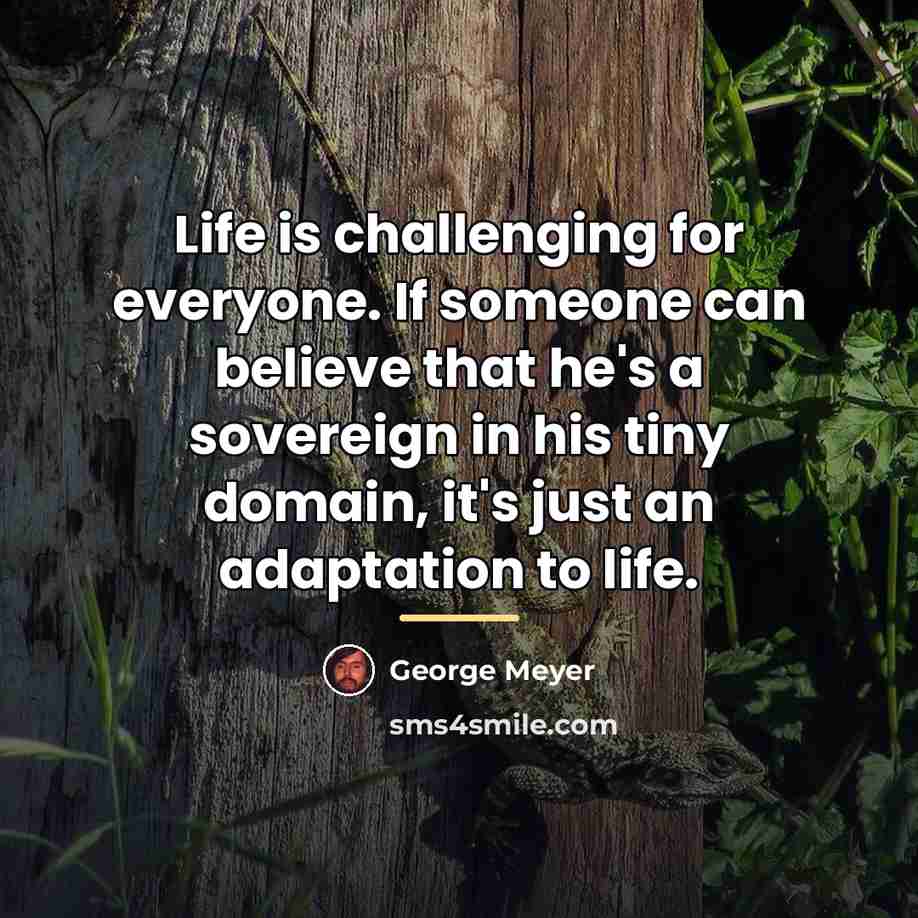 “Life is challenging for everyone. If someone can believe that…” quote by George Meyer