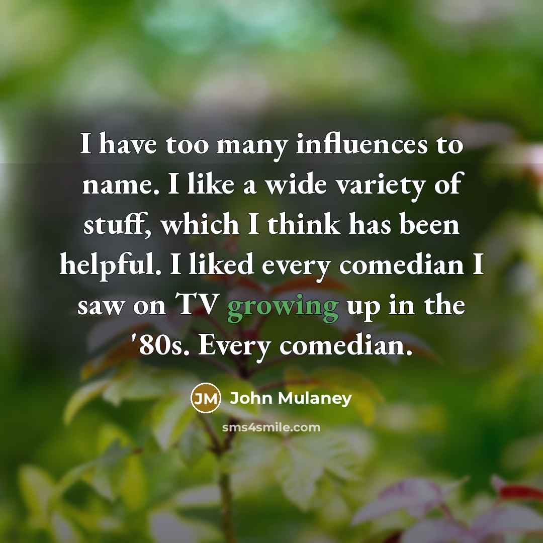 “I have too many influences to name. I like a…” quote by John Mulaney