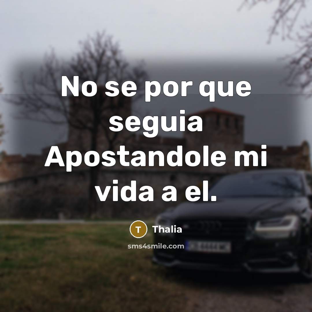“No se por que seguia Apostandole mi vida a el.…” quote by Thalia