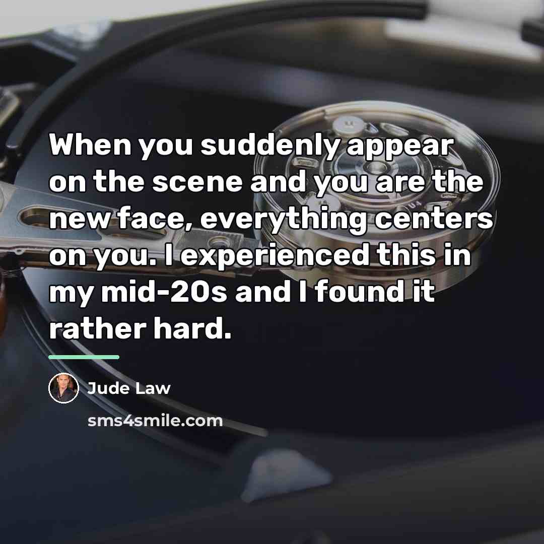 “When you suddenly appear on the scene and you are…” quote by Jude Law