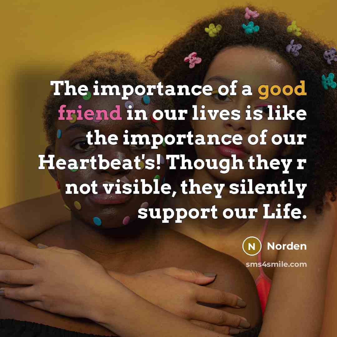 “The importance of a good friend in our lives is…” quote by Norden