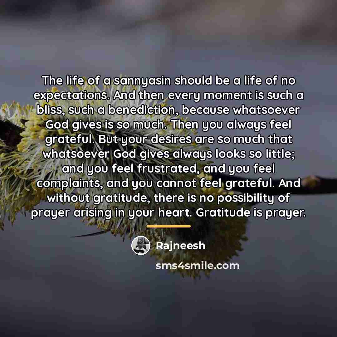 “The life of a sannyasin should be a life of…” quote by Rajneesh