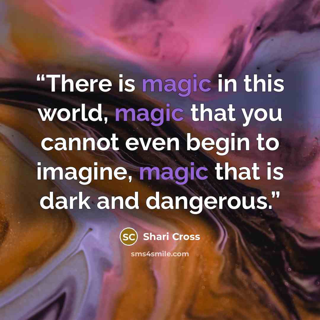 “There is magic in this world, magic that you cannot even begin to imagine, magic that is dark and dangerous.” quote by Shari Cross