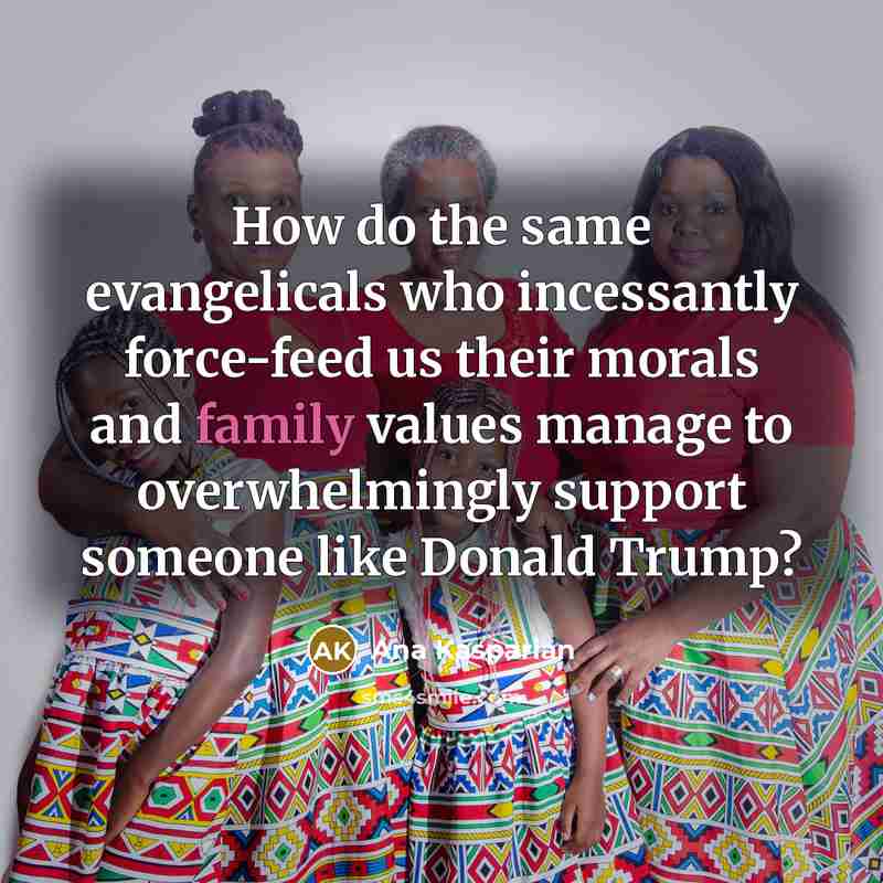 “How do the same evangelicals who incessantly force-feed us their…” quote by Ana Kasparian