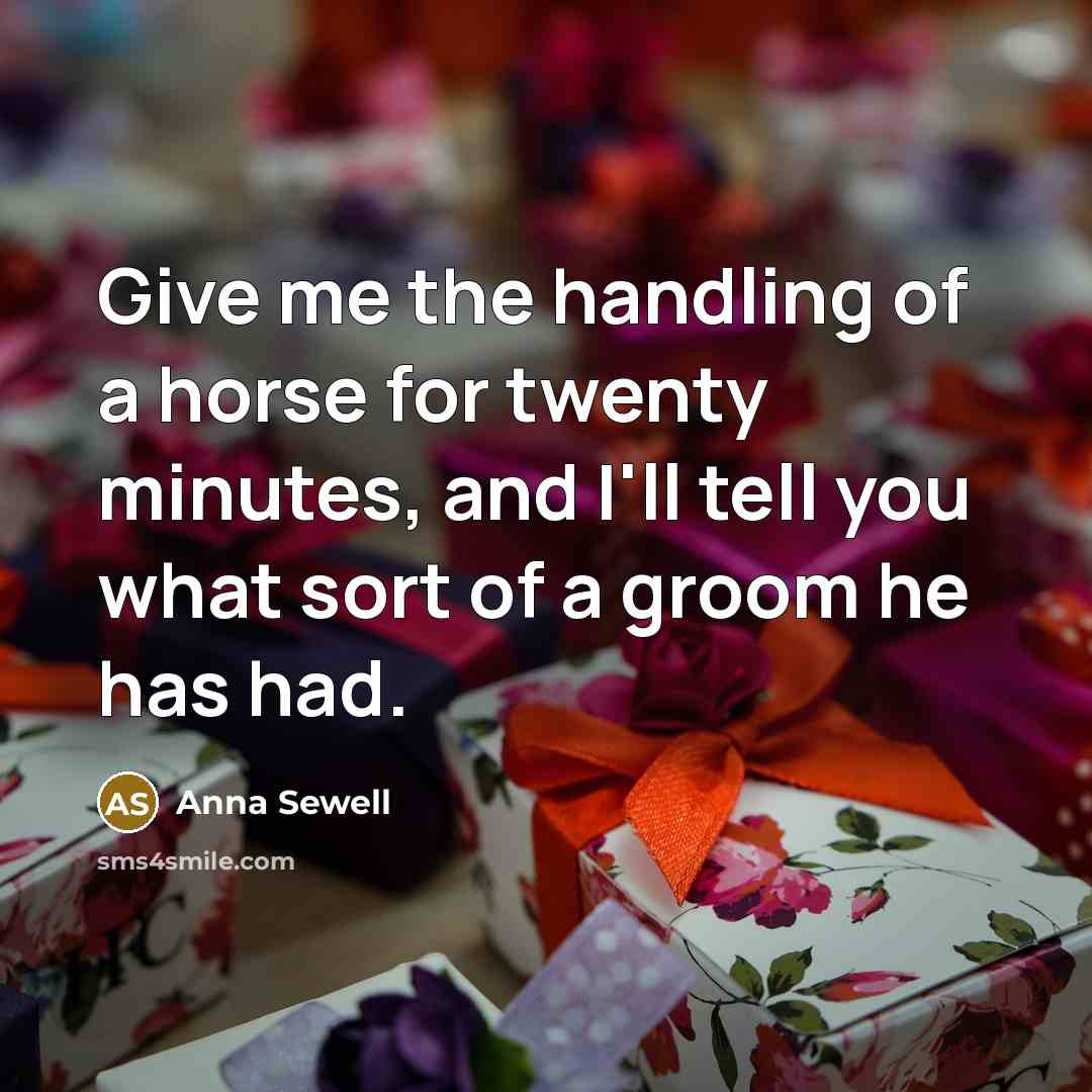 “Give me the handling of a horse for twenty minutes,…” quote by Anna Sewell
