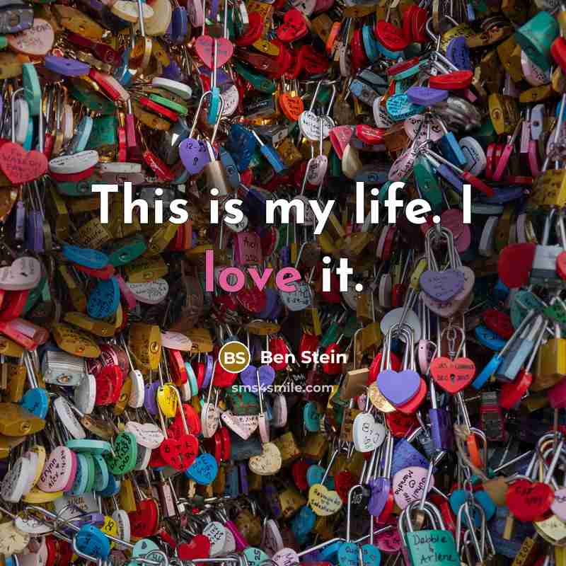 “This is my life. I love it.…” quote by Ben Stein