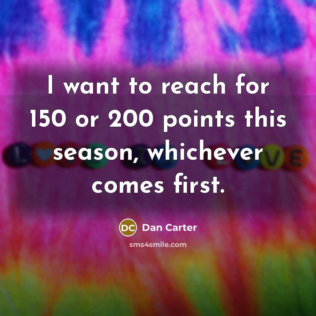 “I want to reach for 150 or 200 points this…” quote by Dan Carter