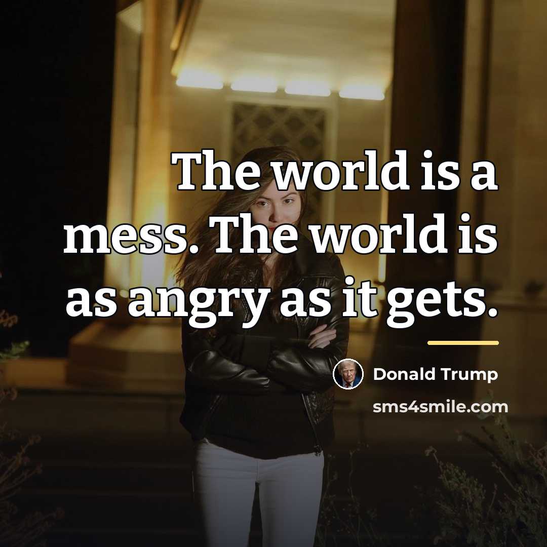 “The world is a mess. The world is as angry…” quote by Donald Trump