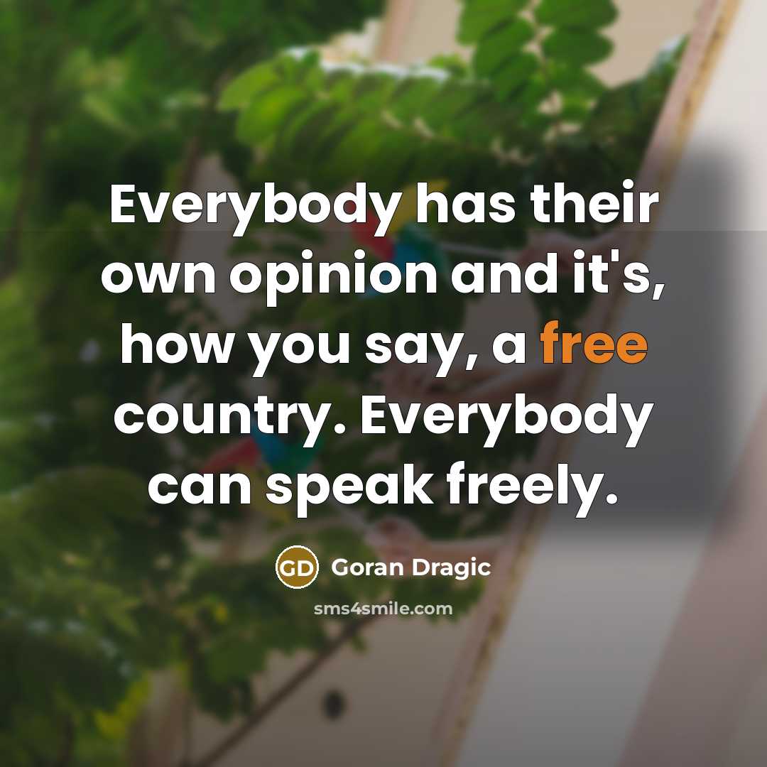 “Everybody has their own opinion and it's, how you say,…” quote by Goran Dragic