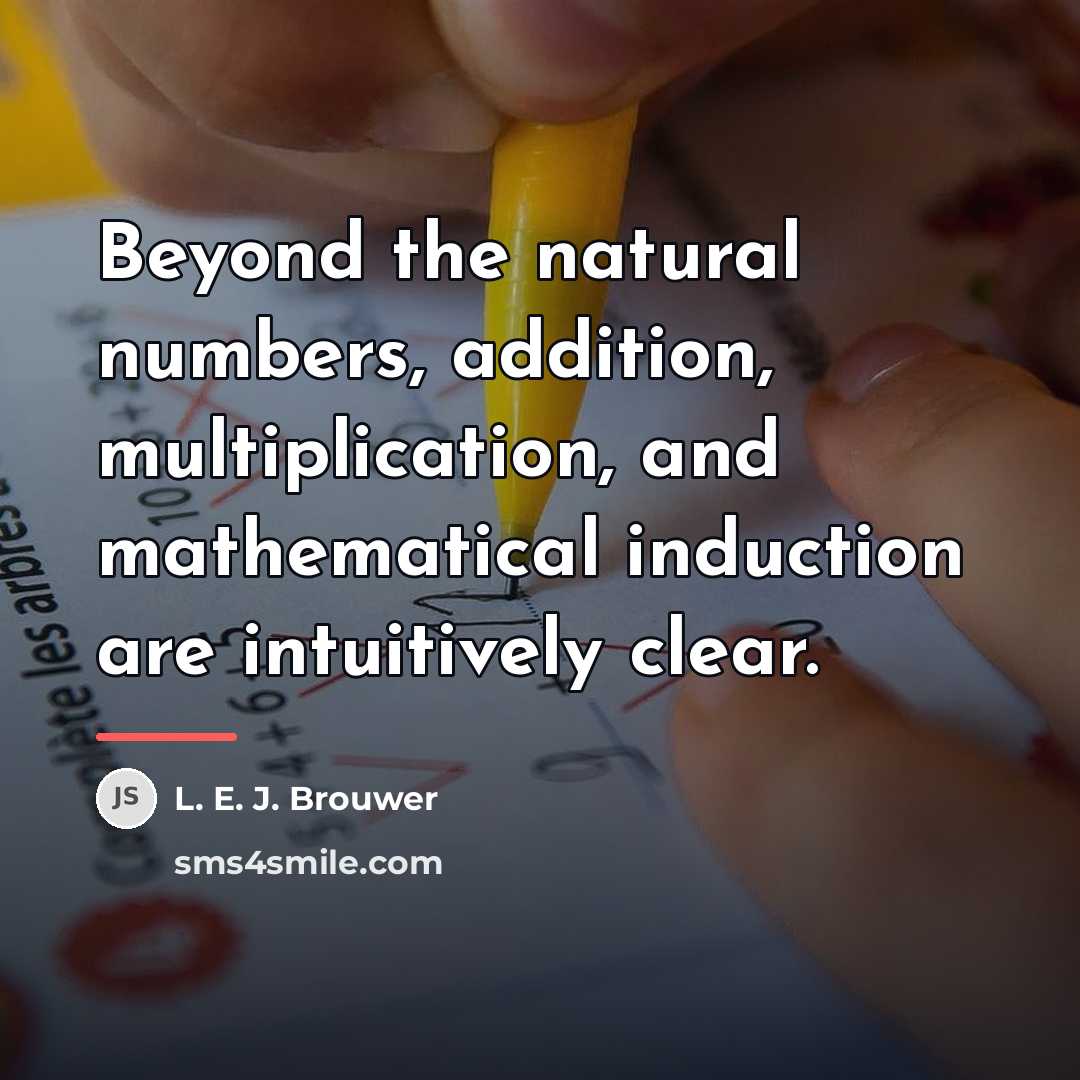 “Beyond the natural numbers, addition, multiplication, and mathematical induction are…” quote by L. E. J. Brouwer