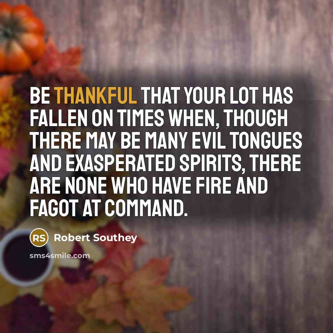 “Be thankful that your lot has fallen on times when,…” quote by Robert Southey