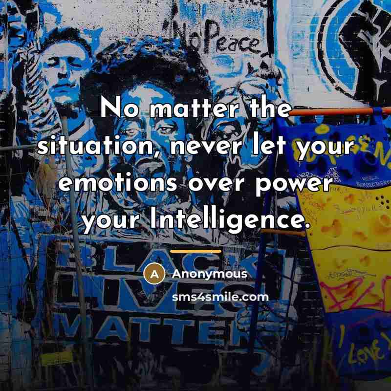 “No matter the situation, never let your emotions over power…” quote by Anonymous