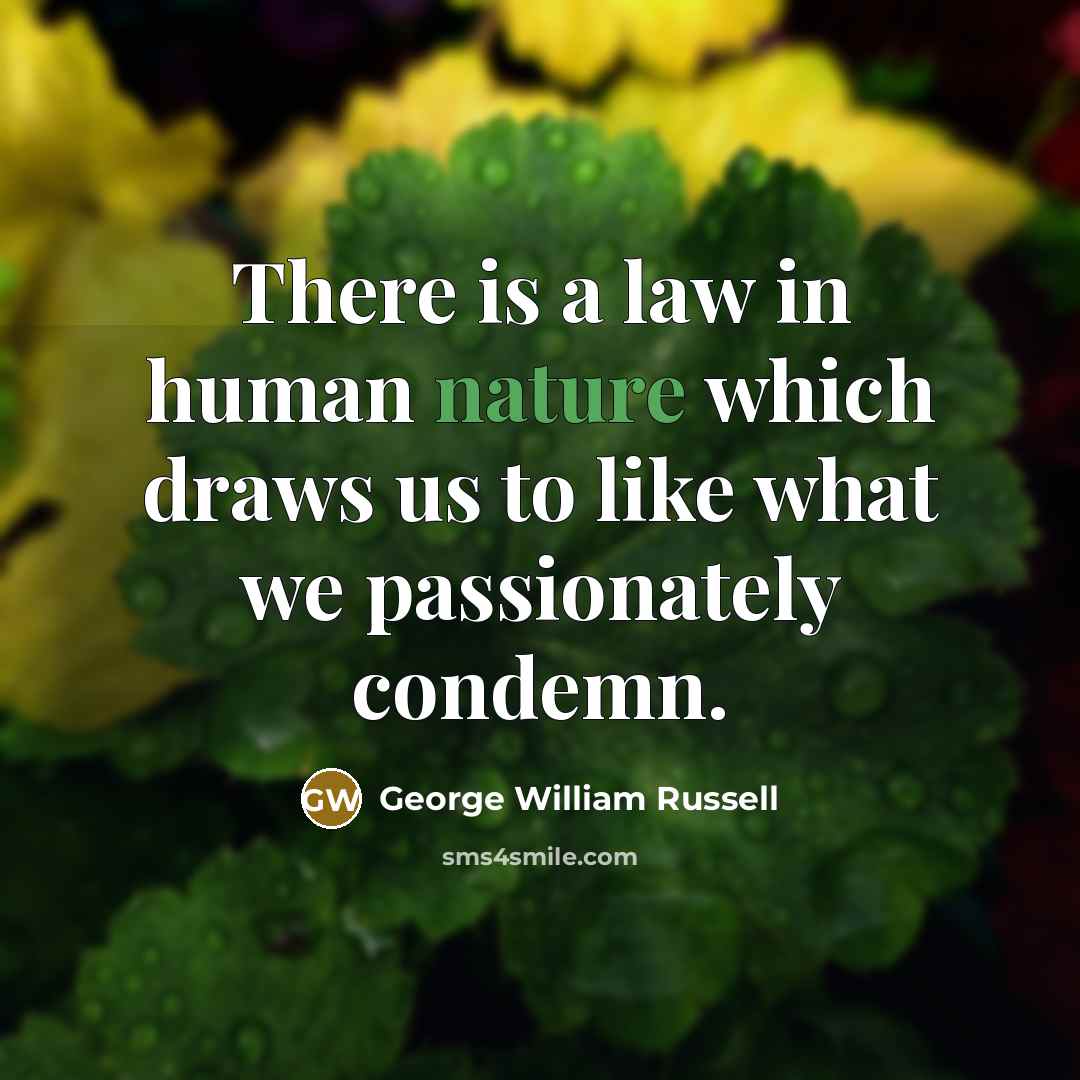 “There is a law in human nature which draws us…” quote by George William Russell