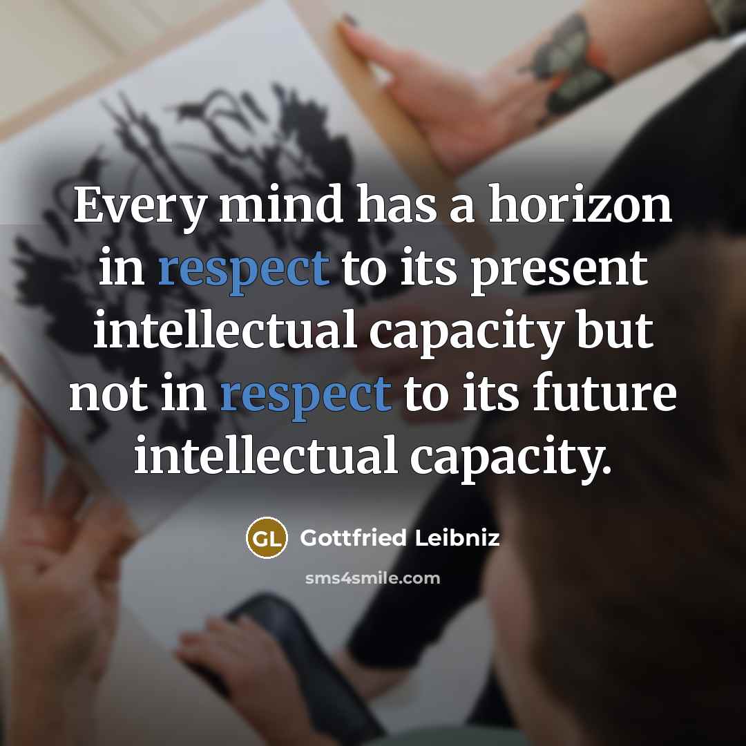 “Every mind has a horizon in respect to its present…” quote by Gottfried Leibniz