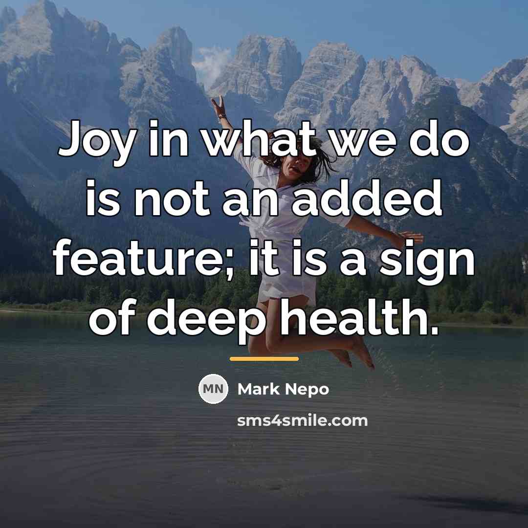 “Joy in what we do is not an added feature;…” quote by Mark Nepo