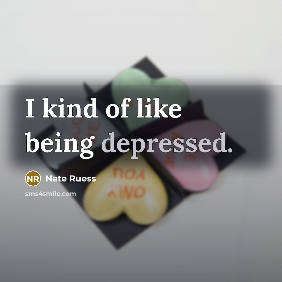 “I kind of like being depressed.…” quote by Nate Ruess