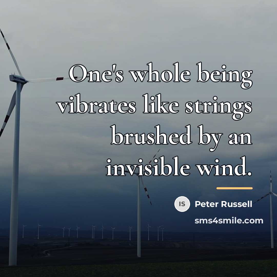 “One's whole being vibrates like strings brushed by an invisible…” quote by Peter Russell