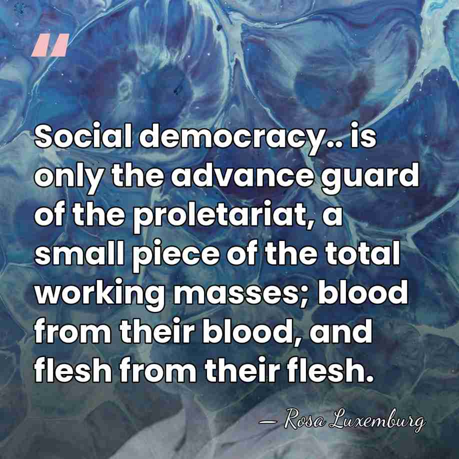 Social democracy.. is only the advance guard of the proletariat, a small&hellip; - Rosa Luxemburg